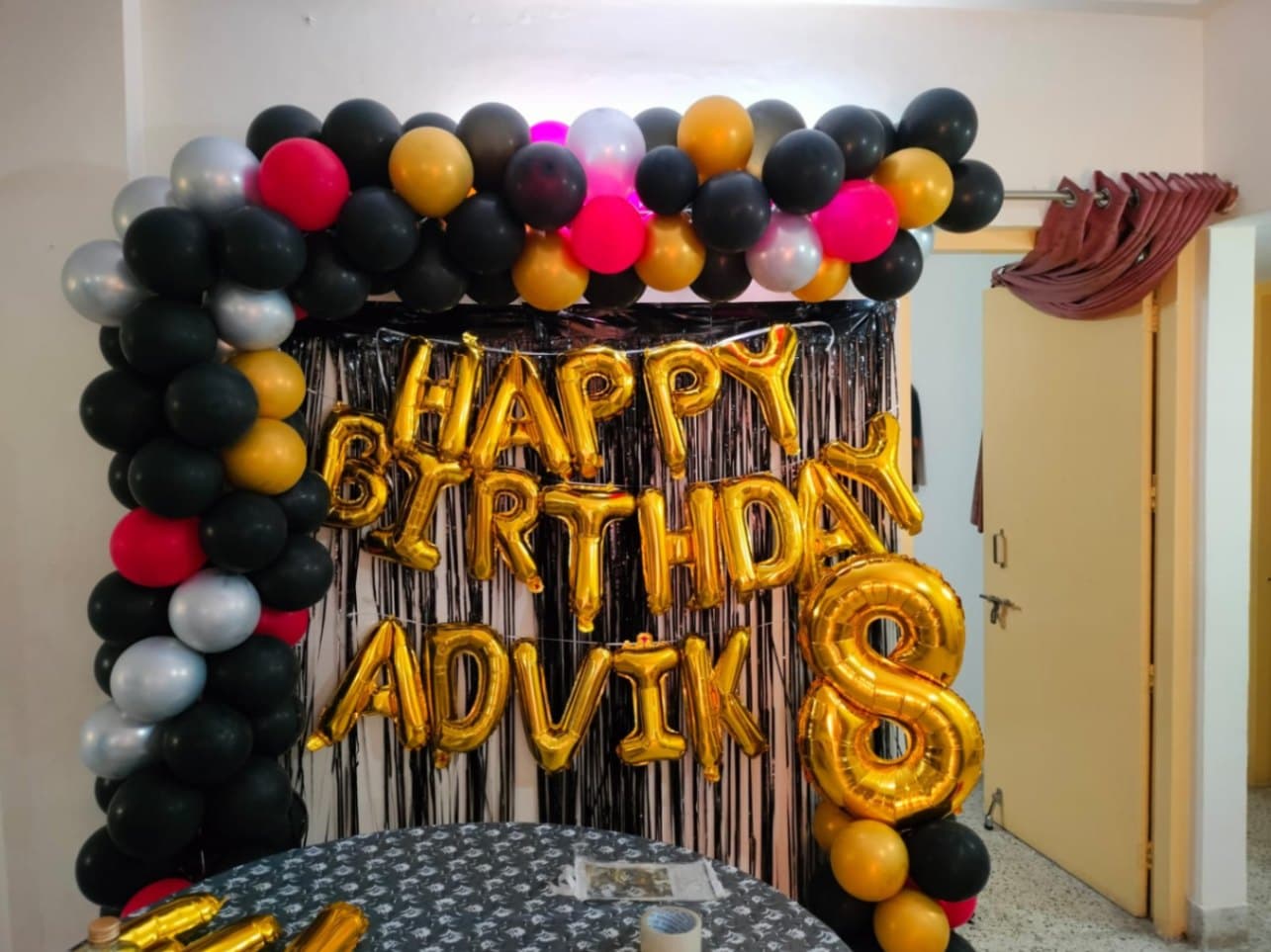 Royal Black & Gold Foil Backdrop